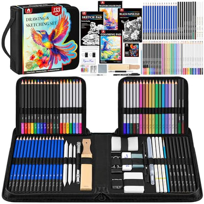 133 PCS Art Supplies Sketching Kit (133 Count)