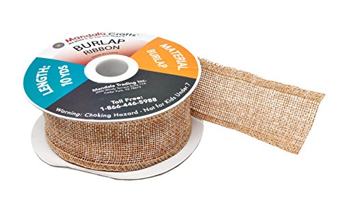 1 1 2 Inch Wide Natural Burlap Ribbon for Crafts (60 Foot)