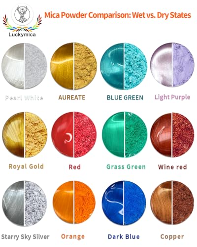 Mica Powder 12 Colors Pearlescent Pigment Powder for Epoxy Resin