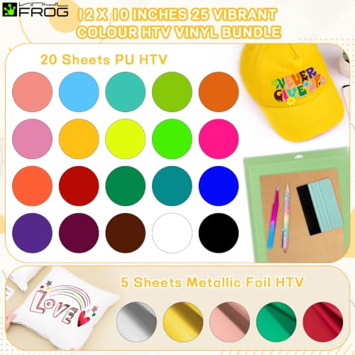 30PCS Heat Transfer Vinyl Bundle with Tools (30 Count)