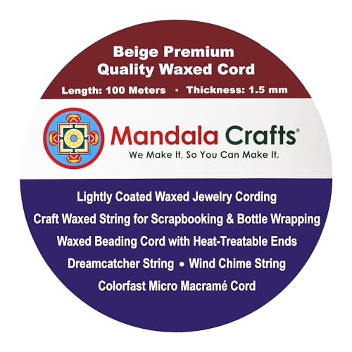 1.5mm Beige Waxed Cord (327 Foot)
