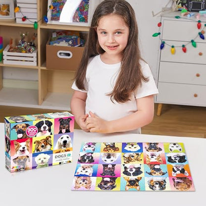 300 pcs Multicolor Dog Puzzles (300 Count)
