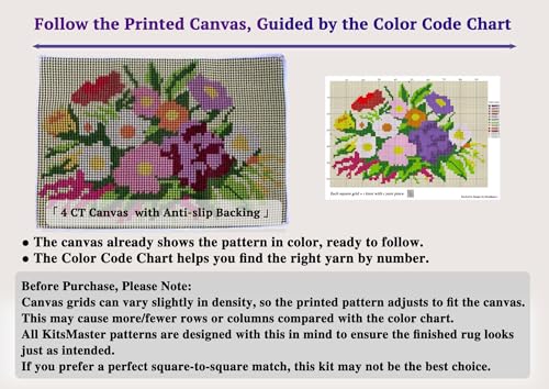 Blooming Garden Latch Hook Rug Kit for Adults