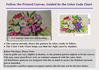 Blooming Garden Latch Hook Rug Kit for Adults