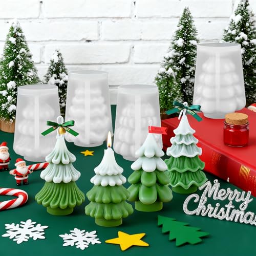 Christmas Tree Candle Molds (4 Count)