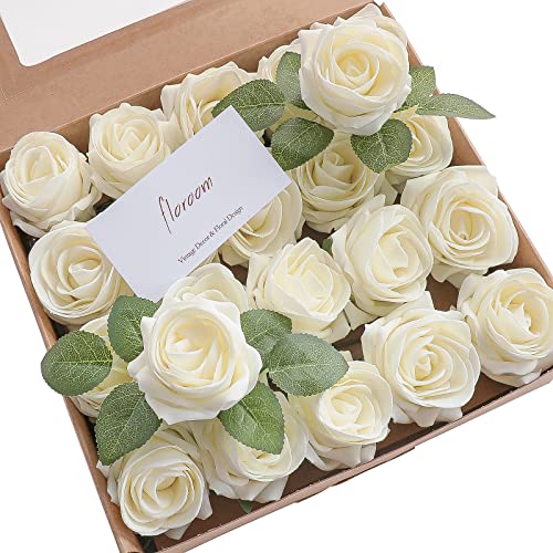 Artificial Flowers 20pcs Real Looking Ivory High (20 Count)