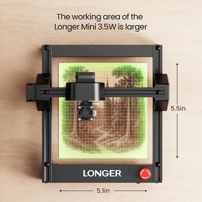 RAY5 Laser Engraver 3500mW High Precision 0.04 * 0.04mm Mini Laser Cutter and Engraving Machine 130x140mm Working Area for Wood Metal Acrylic Glass