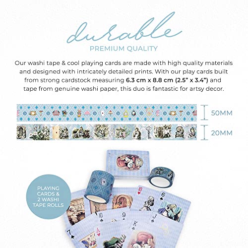 Blue Alice Adventures in Wonderland Playing Cards & Washi Tape Set