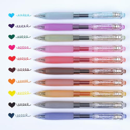 Retractable Gel Pens Quick Dry Ink Pens 0.5mm Bullet Multicolor For Journaling (9.98 Count)