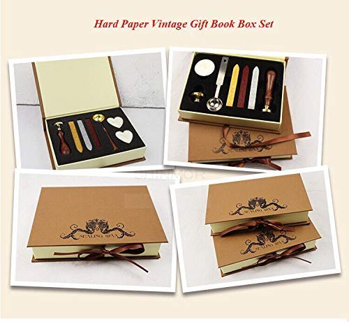 Vintage Santa Claus Monogram Wedding Wax Seal Stamp Melting Spoon Wax Stick Candle Christmas Gift Box kit Invitation Christmas Gift Wrap Custom Logo Text Design Sealing Wax Seal Stamp Set