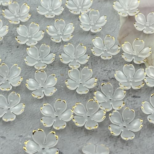 100pcs Acrylic Flower Beads (100 Count)