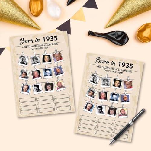 1930s themed Birthday Party Game Cards (31 Count)