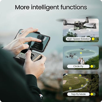 HS440 Foldable FPV Drone with 1080P WiFi Camera for Adult Beginners and Kids; Voice Gesture Control RC Quadcopter with Modular Battery for long flight time