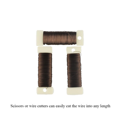 HAHIYO 26Gauge Coffee Color Metal Floral Wire - 3 Rolls, 115 Yards (345 Feet) - Flexible Paddle Wire for Craft, Christmas Wreath, Flower Arrangement, Bouquet Wrapping, Wedding, DIY