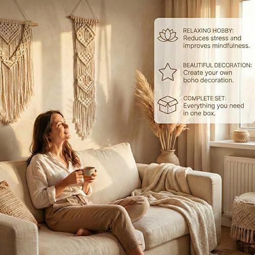 Macrame Kits for Adults Beginners with 126 Macrame Supplies and 7 Projects E