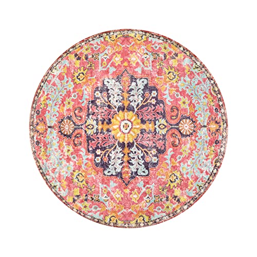 Bohemian Floral Medallion Round Rug