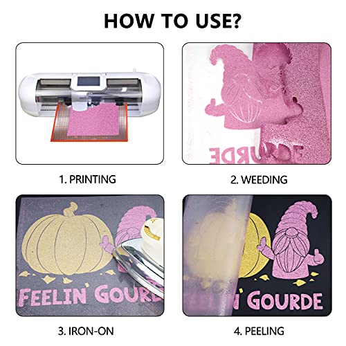 Glitter Purple Pink Heat Transfer Vinyl HTV Rolls