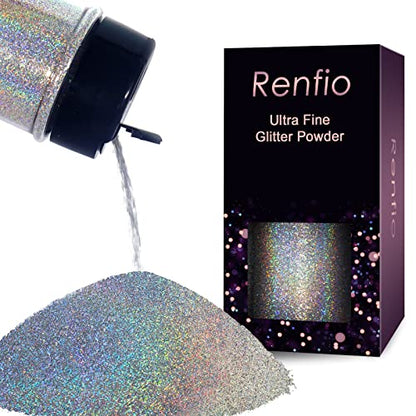 Holographic Ultra Fine Silver Glitter Powder Metallic Resin Glitter