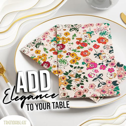Floral Napkins for Decoupage 100 Pcs 3 Ply Floral Paper Napkins (100 Count)