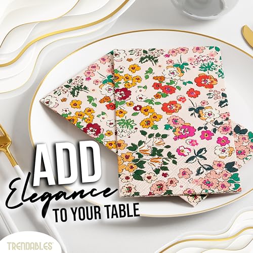 Floral Napkins for Decoupage 200 Pcs 3 Ply Floral Paper Napkins (200 Count)