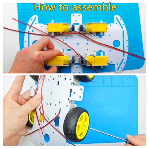 DIY Robot Smart Car Metal Chassis Kit 4WD Car Arduino Programming Kit with TT Motor Speed Encoder Learn Arduino