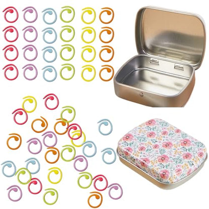 50Pcs Split Ring Stitch Markers with Box