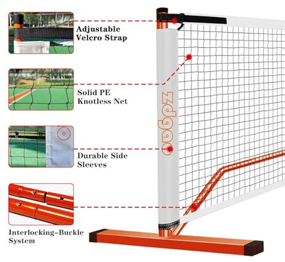 Portable Pickleball Net Set with 4 Paddles for Driveway (4 Count)