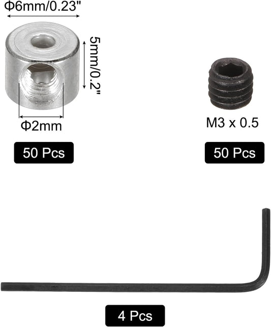 MECCANIXITY 50 Pcs Metal Locking Pin Backs, Locking Pin Keepers Clasp 5mm(H) with 4 Wrench Replacement in Storage Case for Badge, Brooch, Silver Tone