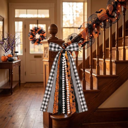 Large Halloween Ribbon Bow for Wreath