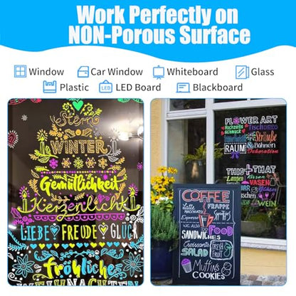 Window Chalk Markers for Cars Glass Washable