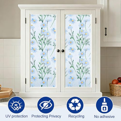 Privacy Window Films Stain Glass Cling No Glue Anti