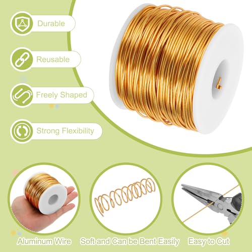 15 Gauge Anodized Aluminum Craft Wire Bendable Bonsai Training Wire 223 Feet 1.5mm for Sculpting Crafts Wreath Floral Beading Jewelry Making