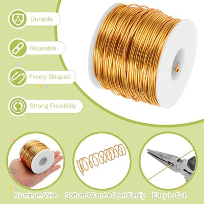 15 Gauge Anodized Aluminum Craft Wire Bendable Bonsai Training Wire 223 Feet 1.5mm for Sculpting Crafts Wreath Floral Beading Jewelry Making