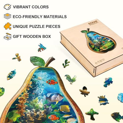 Ocean Inside Puzzles Adults Gifts Wooden 135 Pieces 12.0 * 8.3in