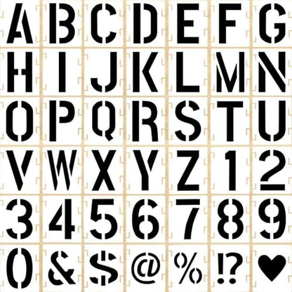 12 Inch 42 Pcs Reusable Letter Number Symbol Stencils (42 Count)