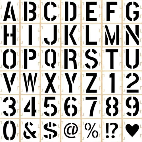 6 Inch 42 Pcs Reusable Letter Number Symbol Stencils (42 Count)