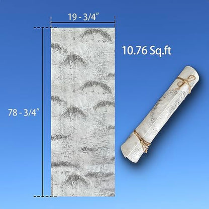 Artificial Birch Bark 3D Realistic Texture 78.7in*19.7in（10.8 Sq.ft）Silicone Material Faux Tree Bark Nature