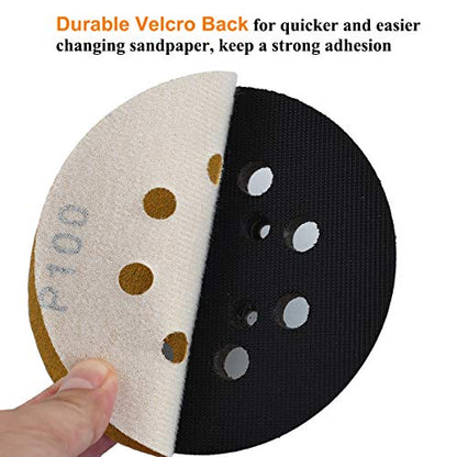 5-Inch 8-Hole Hook and Loop Sanding Discs 100-Grit, 50-Pack (50 Count)