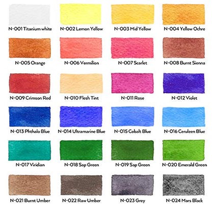 24 Colors Watercolor Paint Set (9.6 Fl Oz)