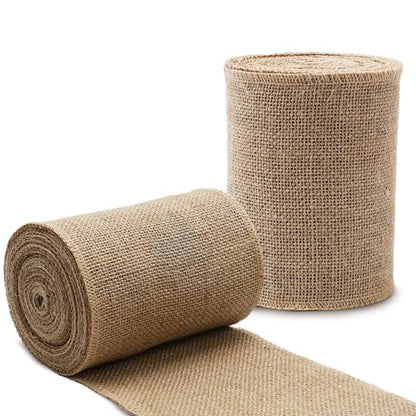 6 Inch Natural Burlap Ribbon 10 Yards (2 Count)