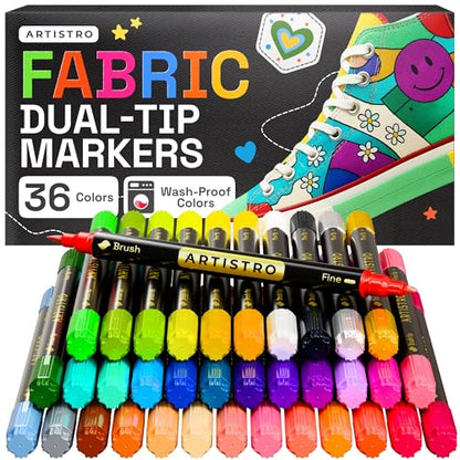 36 Dual Tip Fabric Markers Decorating Kit