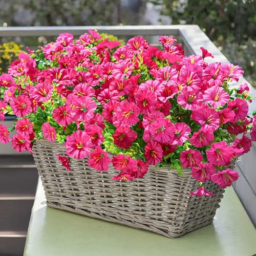 Artificial Flowers Fake Plants for Outdoors Decoration (12 Count)