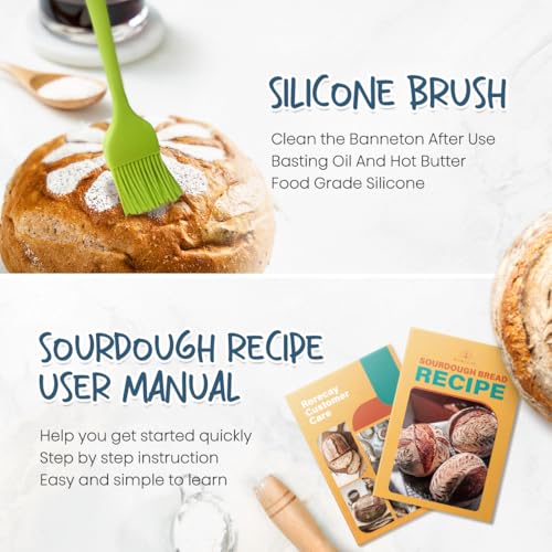 Sourdough Starter Kit with 2 Round Banneton Bread Proofing Baskets (2 Count)