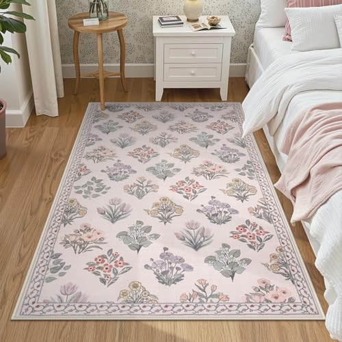 Floral 3x5 Washable Rug