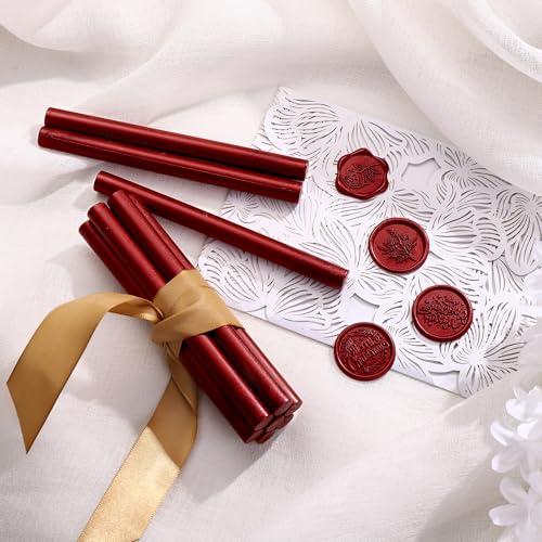 15Pcs Blood Red Glue Gun Sealing Wax Sticks for Wax Seal Stamp (15 Count)