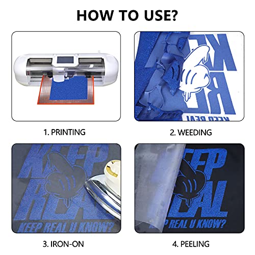 Glitter Blue Heat Transfer Vinyl HTV Rolls