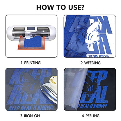 Glitter Blue Heat Transfer Vinyl HTV Rolls