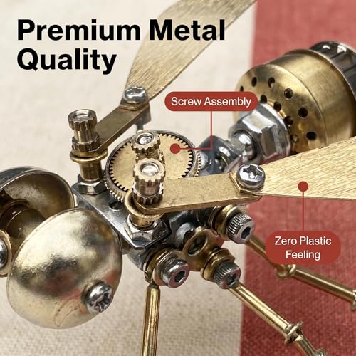 3D Metal Puzzle Mechanical Model Kit Steampunk Bee Insect 140+ Parts No Glue Build Premium Desktop Decor Christmas & Birthday Gift for Adults Hobbyists