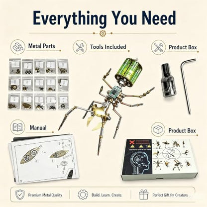 Steampunk 3D Metal Ant Puzzle Model for Adults