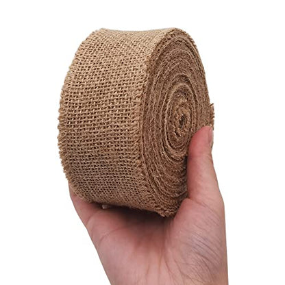 2" Natural Burlap Fabric Roll 10 Yards Jute Ribbon (30 Foot)